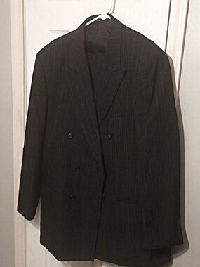 Vanetti Men Double Breasted Brownish Gray 2 Piece Suit  48L
